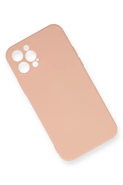 Apple iPhone 12 Pro Max Kılıf Nano içi Kadife Silikon - Pudra