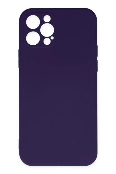 Apple iPhone 12 Pro Max Kılıf Nano içi Kadife Silikon - Mor