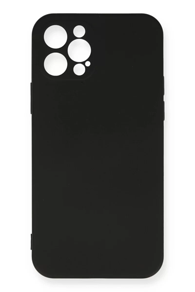 Apple iPhone 12 Pro Max Kılıf Nano içi Kadife Silikon - Siyah