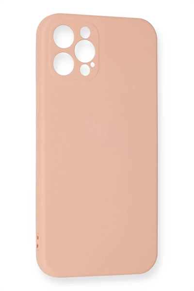 Apple iPhone 12 Pro Max Kılıf Nano içi Kadife Silikon - Pudra