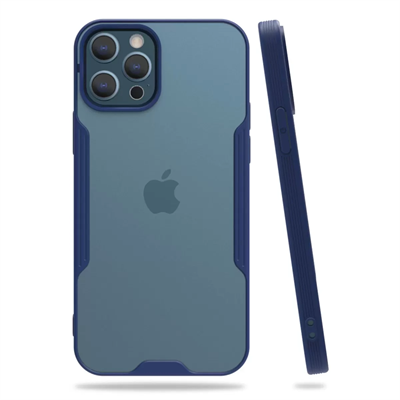 Apple iPhone 12 Pro Max Kılıf Platin Silikon - Lacivert