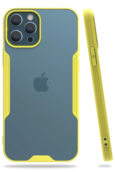 Apple iPhone 12 Pro Max Kılıf Platin Silikon - Sarı