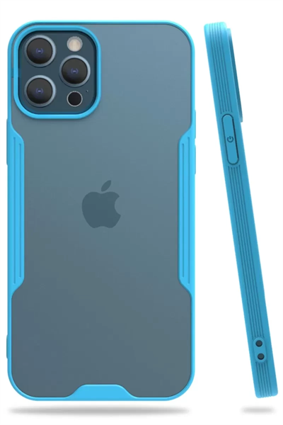 Apple iPhone 12 Pro Max Kılıf Platin Silikon - Mavi