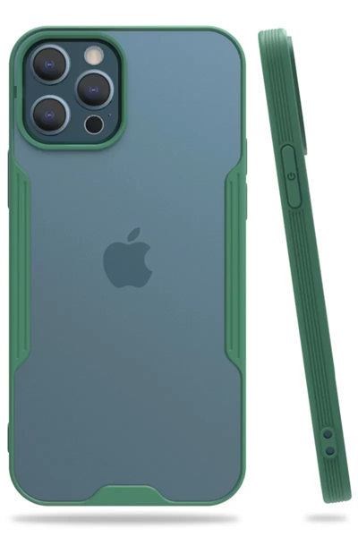 Apple iPhone 12 Pro Max Kılıf Platin Silikon - Yeşil