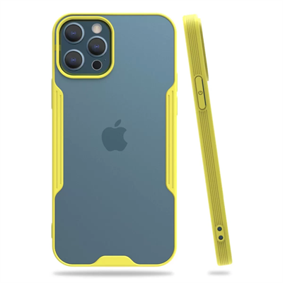 Apple iPhone 12 Pro Max Kılıf Platin Silikon - Sarı