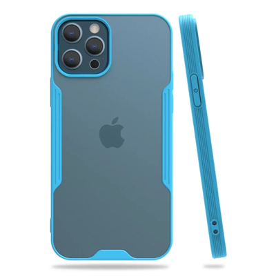 Apple iPhone 12 Pro Max Kılıf Platin Silikon - Mavi