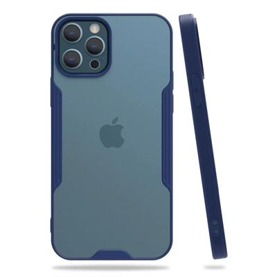 Apple iPhone 12 Pro Max Kılıf Platin Silikon - Lacivert