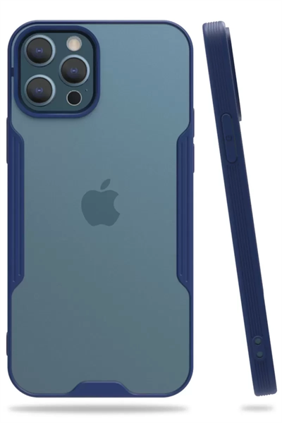 Apple iPhone 12 Pro Max Kılıf Platin Silikon - Lacivert