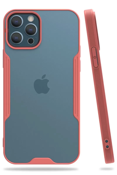 Apple iPhone 12 Pro Max Kılıf Platin Silikon - Pembe