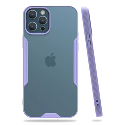 Apple iPhone 12 Pro Max Kılıf Platin Silikon - Lila