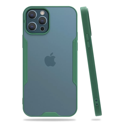 Apple iPhone 12 Pro Max Kılıf Platin Silikon - Yeşil