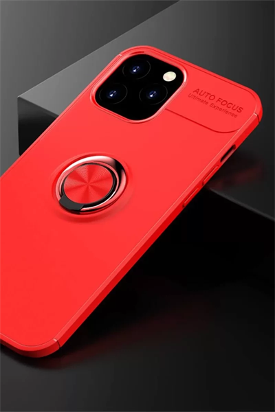 Apple iPhone 12 Pro Max Kılıf Range Yüzüklü Silikon - Kırmızı