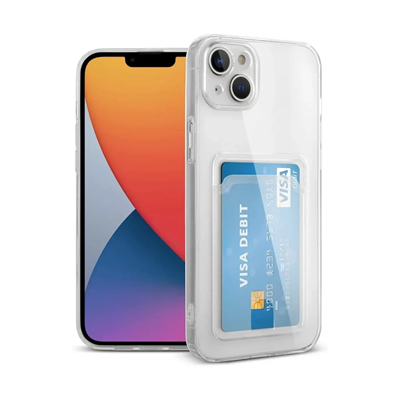 Apple iPhone 13 Kılıf Kart Şeffaf Silikon - Şeffaf
