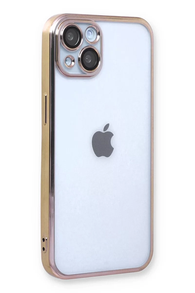 Apple iPhone 13 Kılıf Lensli Silikon - Gold