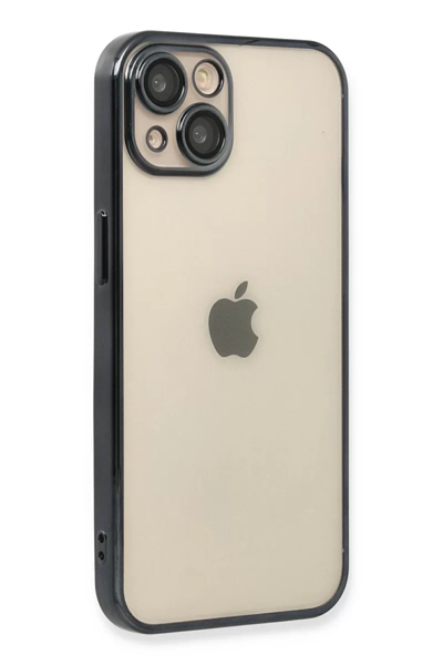 Apple iPhone 13 Kılıf Lensli Silikon - Siyah