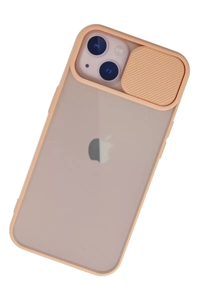 Apple iPhone 13 Kılıf Palm Buzlu Kamera Sürgülü Silikon - Pembe