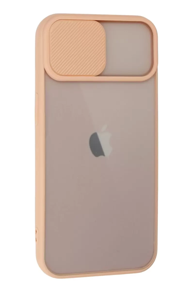 Apple iPhone 13 Kılıf Palm Buzlu Kamera Sürgülü Silikon - Pembe