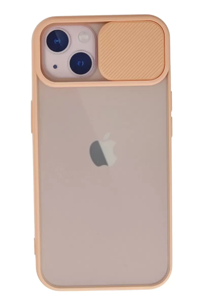 Apple iPhone 13 Kılıf Palm Buzlu Kamera Sürgülü Silikon - Pembe