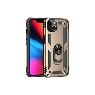 Apple iPhone 13 Kılıf Sofya Yüzüklü Silikon Kapak - Gold