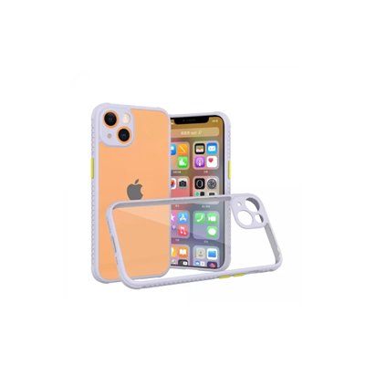 Apple iPhone 13 Mini Kılıf Miami Şeffaf Silikon - Lila