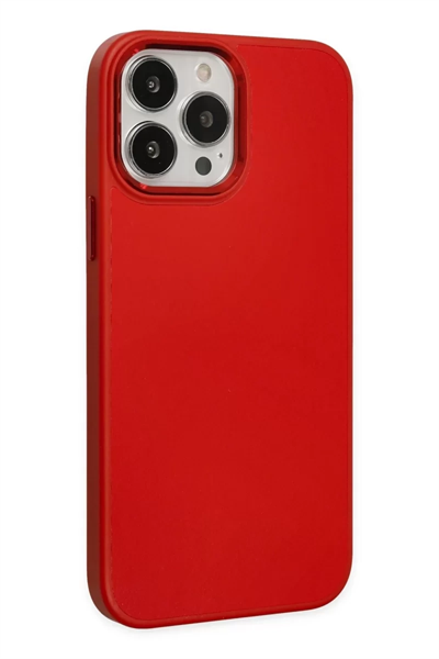 Apple iPhone 13 Pro Kılıf Asya Deri Silikon - Kırmızı