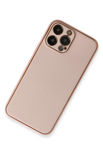 Apple iPhone 13 Pro Kılıf Coco Deri Silikon Kapak - Pembe