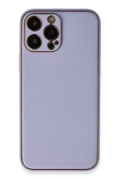 Apple iPhone 13 Pro Kılıf Coco Deri Silikon Kapak - Açık Lila