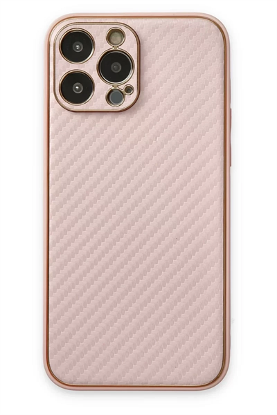 Apple iPhone 13 Pro Kılıf Coco Karbon Silikon - Pembe