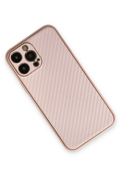 Apple iPhone 13 Pro Kılıf Coco Karbon Silikon - Pembe