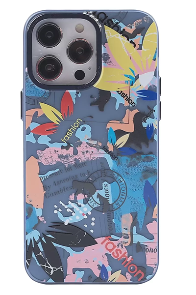 Apple iPhone 13 Pro Kılıf Desenli Kapak - Pembe - 1