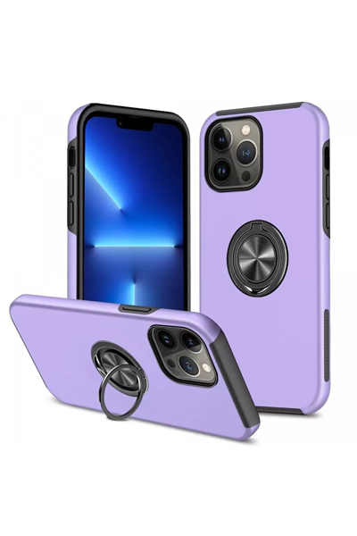 Apple iPhone 13 Pro Kılıf Elit Yüzüklü Kapak - Mor
