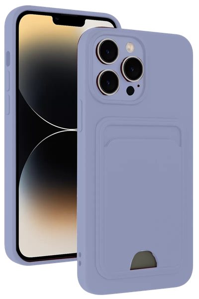 Apple iPhone 13 Pro Kılıf Kelvin Kartvizitli Silikon - Lila