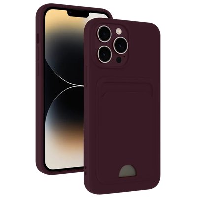 Apple iPhone 13 Pro Kılıf Kelvin Kartvizitli Silikon - Derin Mor