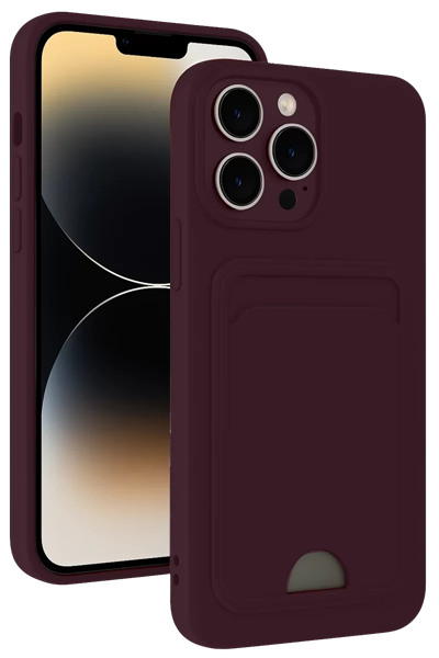 Apple iPhone 13 Pro Kılıf Kelvin Kartvizitli Silikon - Derin Mor