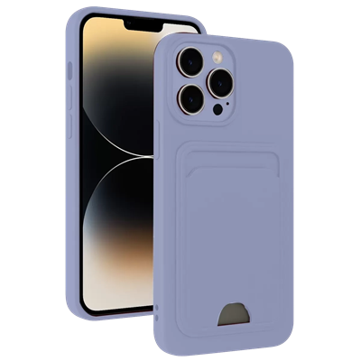 Apple iPhone 13 Pro Kılıf Kelvin Kartvizitli Silikon - Lila