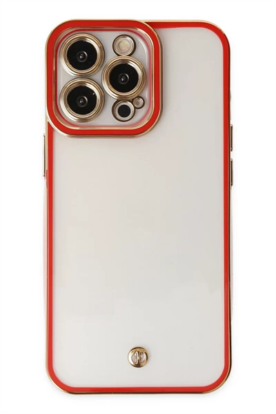 Apple iPhone 13 Pro Kılıf Liva Lens Silikon - Kırmızı