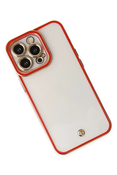 Apple iPhone 13 Pro Kılıf Liva Lens Silikon - Kırmızı