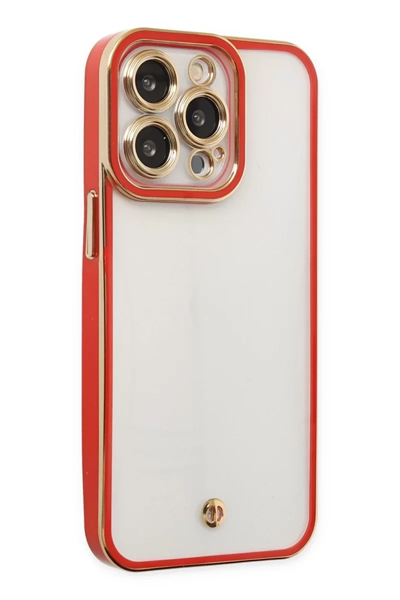 Apple iPhone 13 Pro Kılıf Liva Lens Silikon - Kırmızı