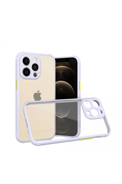 Apple iPhone 13 Pro Kılıf Miami Şeffaf Silikon - Lila