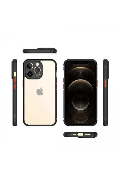 Apple iPhone 13 Pro Kılıf Miami Şeffaf Silikon - Siyah