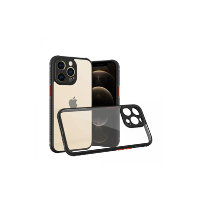 Apple iPhone 13 Pro Kılıf Miami Şeffaf Silikon - Siyah