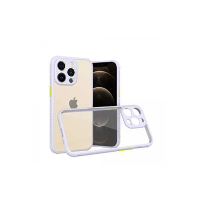 Apple iPhone 13 Pro Kılıf Miami Şeffaf Silikon - Lila