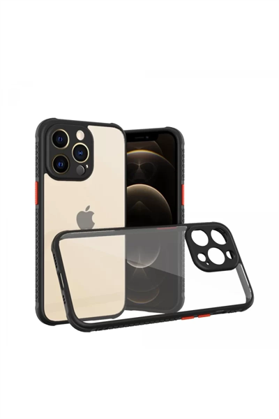 Apple iPhone 13 Pro Kılıf Miami Şeffaf Silikon - Siyah