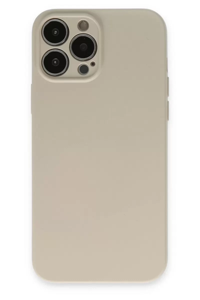 Apple iPhone 13 Pro Kılıf Nano içi Kadife Silikon - Bej