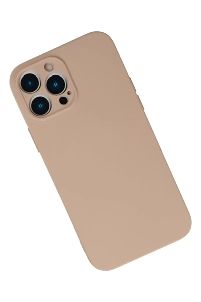 Apple iPhone 13 Pro Kılıf Nano içi Kadife Silikon - Pudra