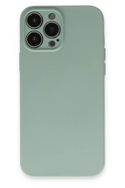 Apple iPhone 13 Pro Kılıf Nano içi Kadife Silikon - Su Yeşili