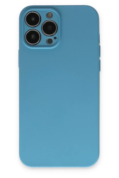 Apple iPhone 13 Pro Kılıf Nano içi Kadife Silikon - Mavi
