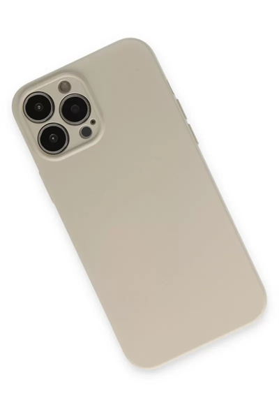 Apple iPhone 13 Pro Kılıf Nano içi Kadife Silikon - Bej