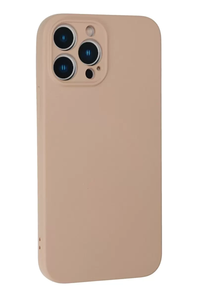 Apple iPhone 13 Pro Kılıf Nano içi Kadife Silikon - Pudra