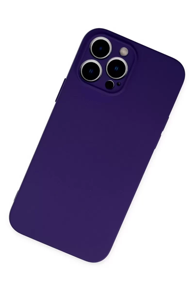 Apple iPhone 13 Pro Kılıf Nano içi Kadife Silikon - Mor